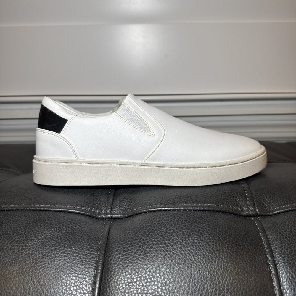 Thousand Fell Slip On Vegan Leather Sneakers, Women's 7 (White/Black)